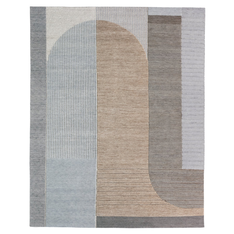 Jaipur Living Esra LNM03 Handknot Geometric Gray/Tan Area Rug (6'X9'), Rectangle 8' x 10'