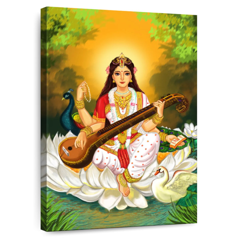 Adella Saraswati jouant de la musique, H 30 po x l 20 po