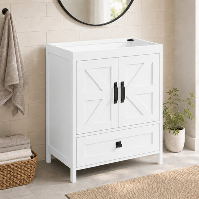 Meuble-lavabo en bois 30 po, blanc 3002