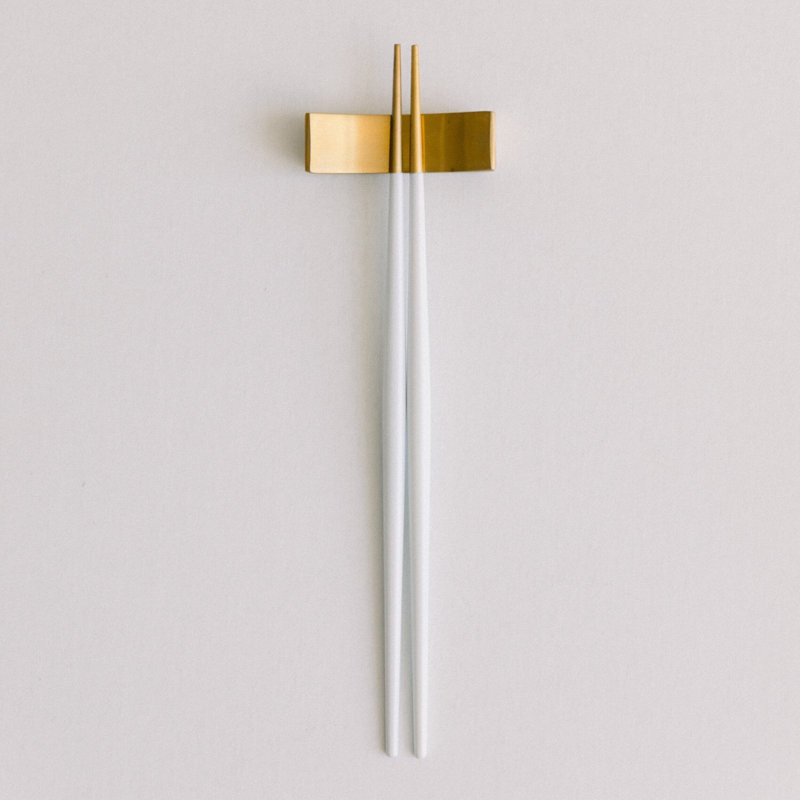 Luna Stainless Steel Chopsticks, Brushed White/Gold