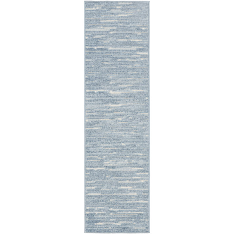 Ebern Designs Prasun Blue Modern Indoor Rug, Runner 2' x 6'