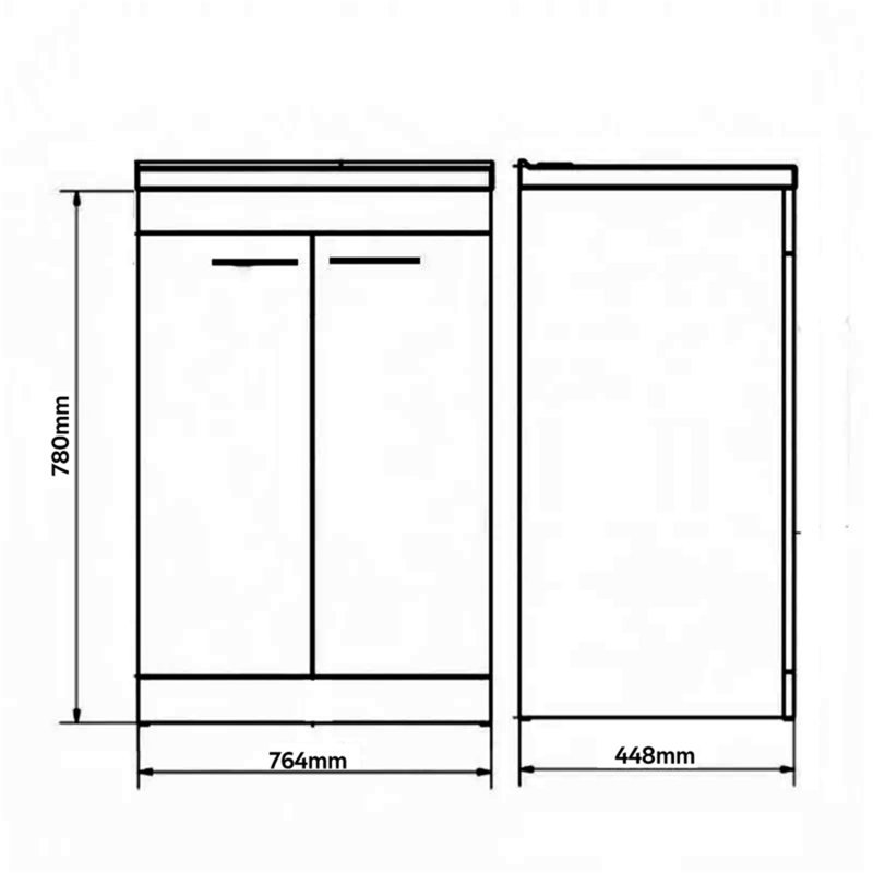 Clifton 800mm Wall Mounted Single Bathroom Vanity with Vitreous China Basin