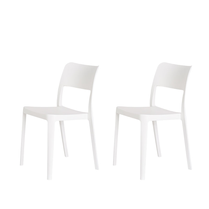 Alaycia Stacking Patio Dining Side Chair, White
