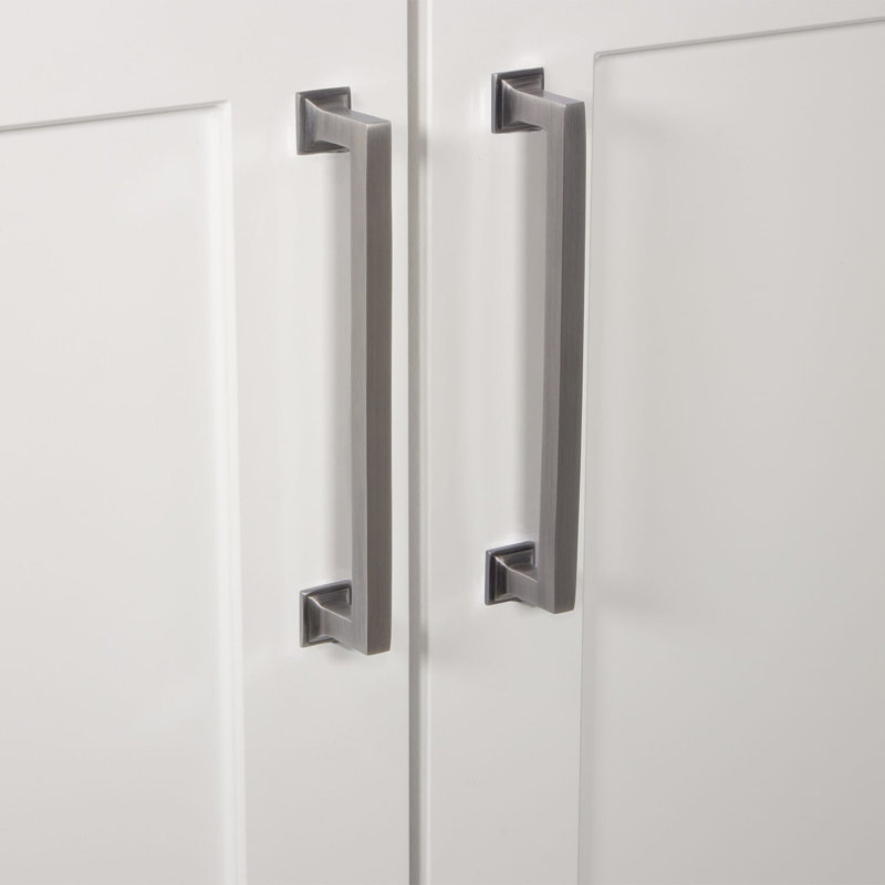 Grandeur Geneva 6" Brass Handle Pull, Antique Pewter