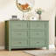 6-Drawer Dresser with Lacquer Finish & Metal Knobs, Large Modern Wood Chest for Bedroom, Entryway, Hallway