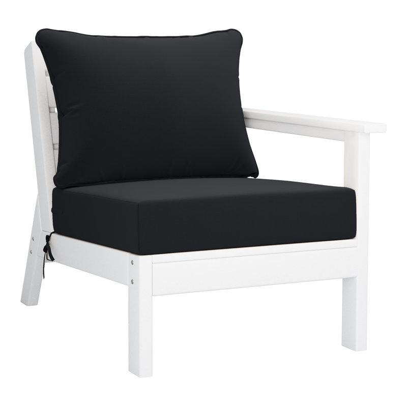 Deep Seating Set With Cushions, White, Black