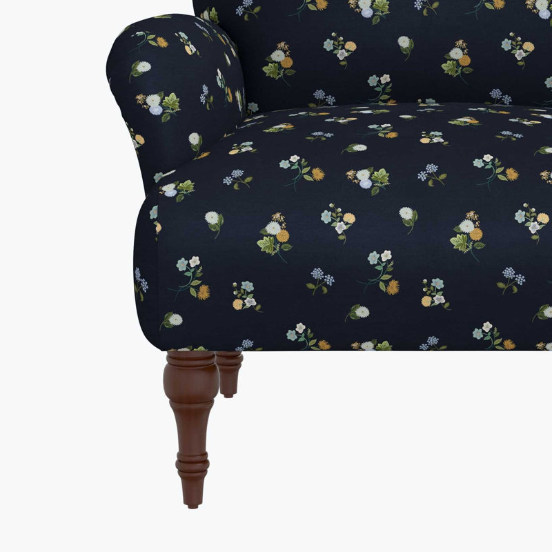 Fauteuil Bristol bleu marine Ditsy Dahlia, Ditsia Dahlia bleu marine, Espresso