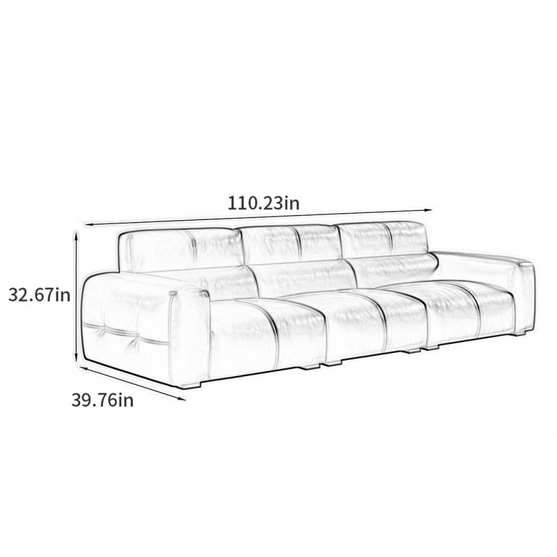 Canapé de style américain extrêmement simple, H 32,67 po x l 110,23 po x P 39,76 po