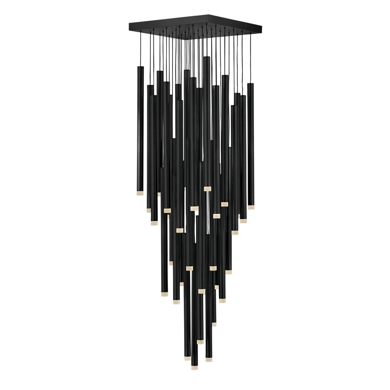 Luminaire suspendu moderne réglable 36 lumières Harmony avec DEL intégrée, Noir