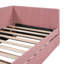 Lit de jour rembourré avec lit gigogne Canapé-lit simple sans sommier, tissu en lin (rose)-131374024-131374027