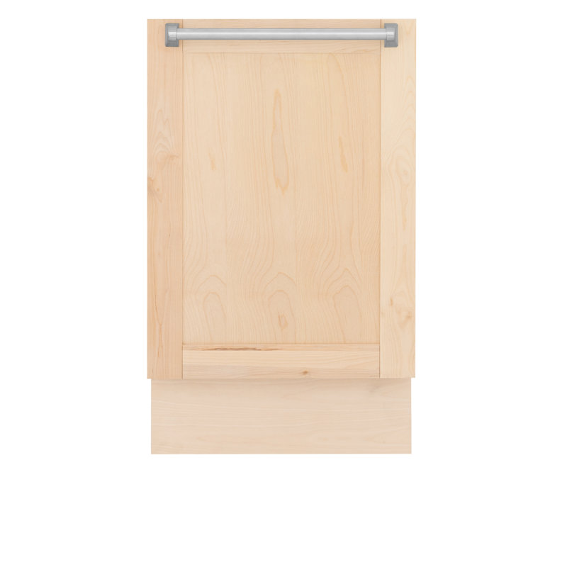 ZLINE 18 in. Tallac Series 3rd Rack Top Control Built-In Dishwasher in Unfinished Wood and Traditonal Handle, 51dBa (DWV-UF-18)
