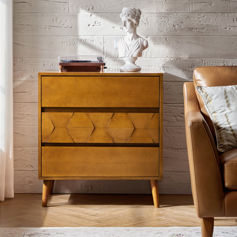Commode à 3 tiroirs Mid-Century moderne Isabele, Gland