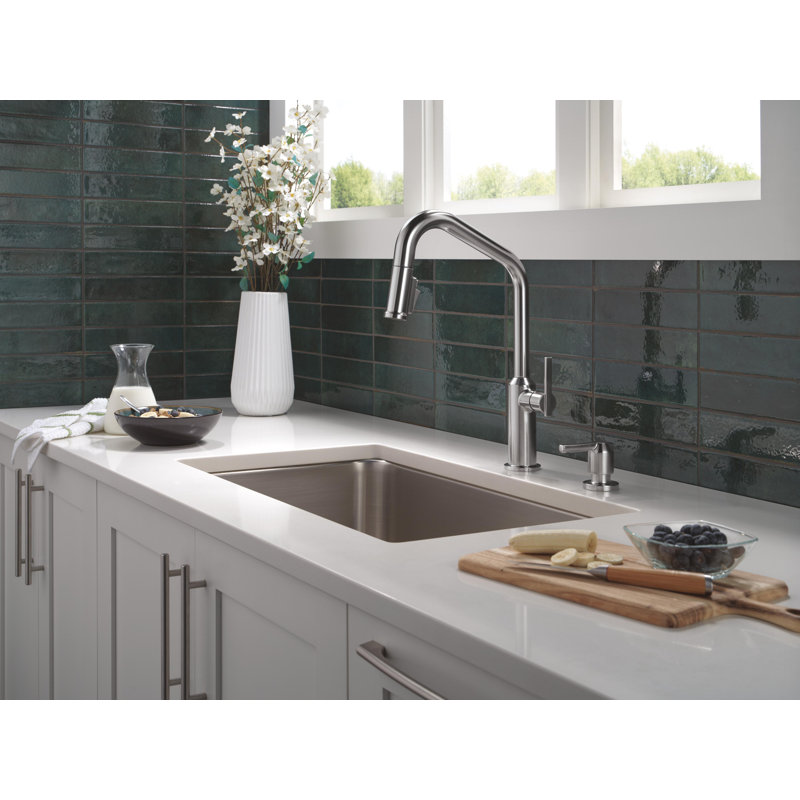 Single Handle Pull-Down Kitchen Faucet, Lumicoat Arctic Stainless