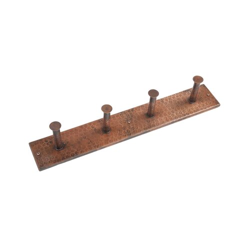 Premier Copper Products Hammered Copper Quadruple Robe Towel Hook 