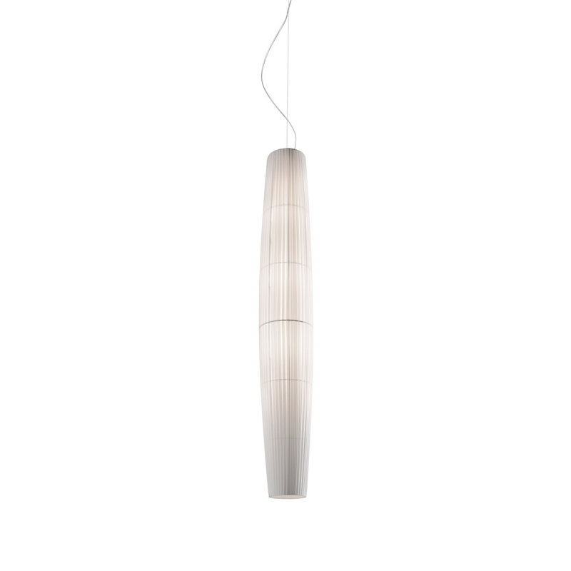 Maxi White Translucent Ribbon Cylinder Pendant Light