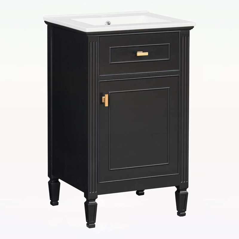 Meuble-lavabo charmant pour petite salle de bain, Noir