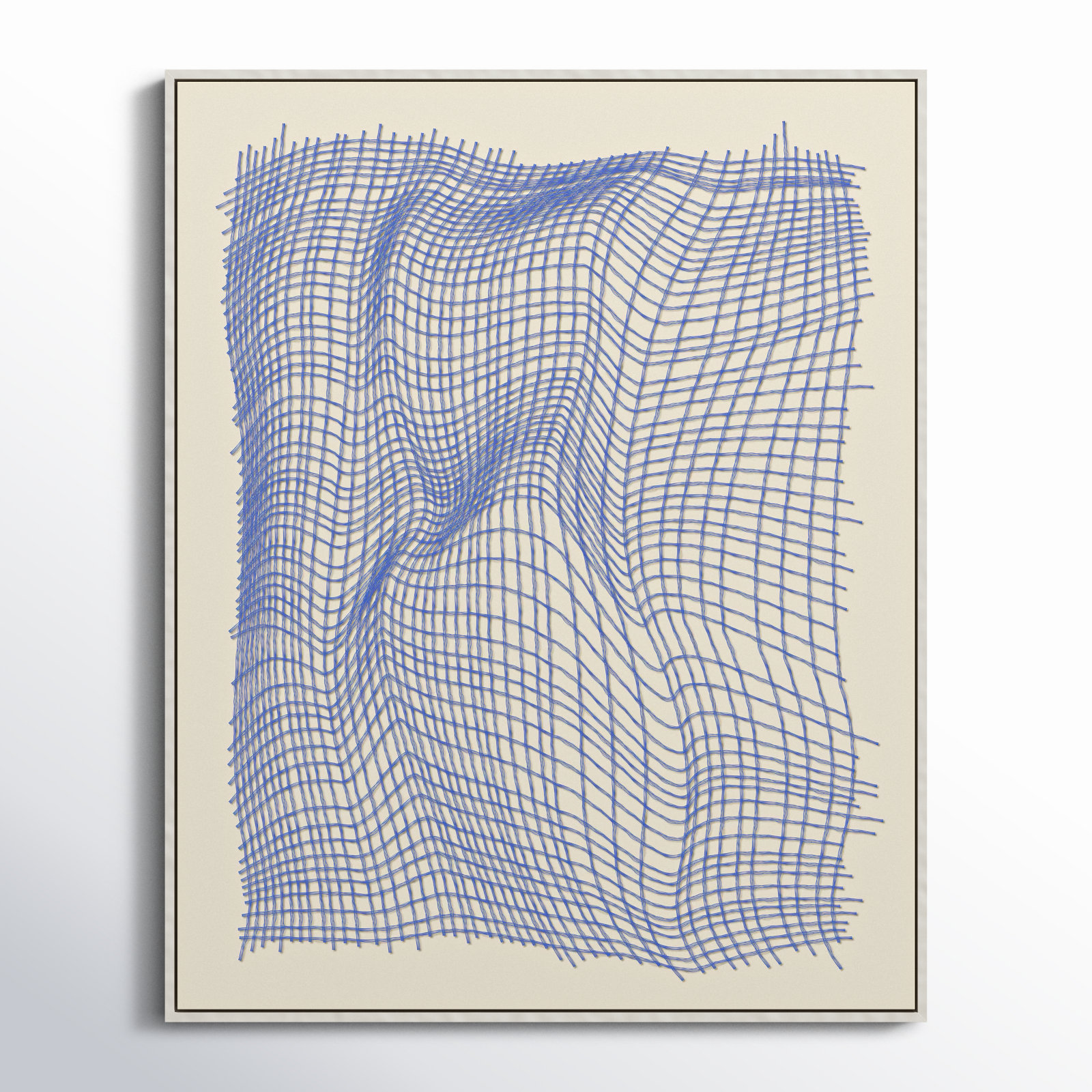 Netting 1 by Jacques Pilon, Black Single Structure Framed Canvas, 30" H x 24" W x 1.25" D