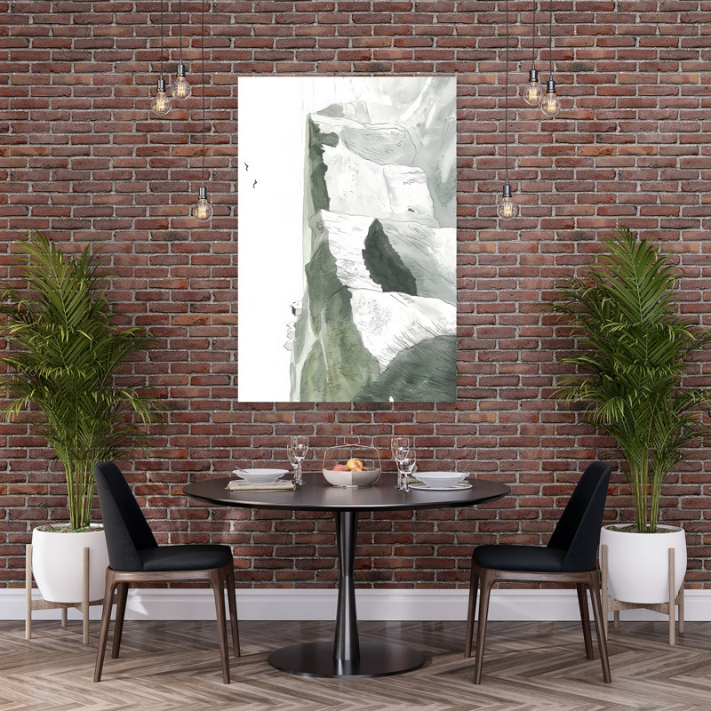 Birds Over Ocean Cliffs Dramatic Peaceful Serene Bird Coastal Landscape Wall Art Print 1 Piece Wrapped Canvas Wall Art