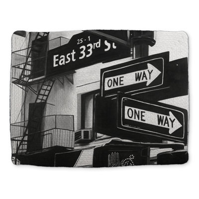 Industrial Cities White Braided Placemat | NYC Signs Decor