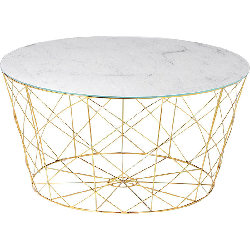 Frimunt Frame Coffee Table, White, Gold