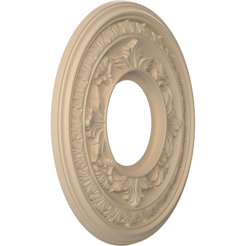 Médaillon de plafond en PVC thermoformé Baltimore, H 10 po x l 10 po x P 0,75 po, Beige fumé satiné UltraCover