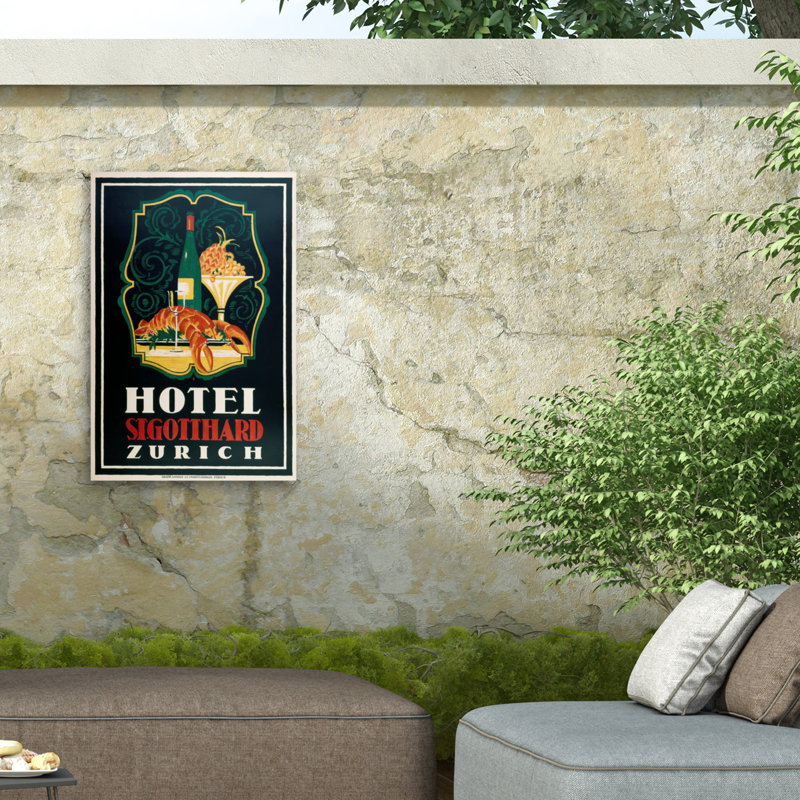 Marcus Jules Hotel Sigotthard Zurich, toile extérieure, H 12 po x l 19 po
