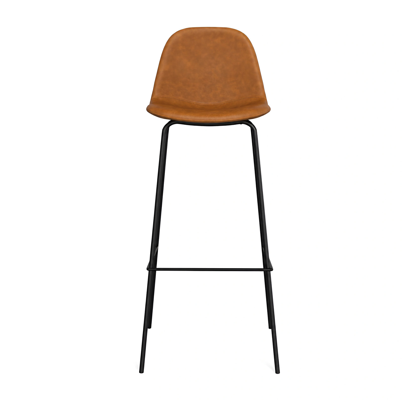 Kody Bar Stool, Bar Stool (30.5" Seat Height), Saddle Tan Vegan Leather