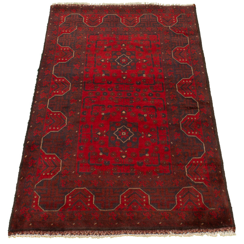 Rangement à la main one-of-kind-noué la 2010 esari turkoman rouge 3 pi 4 po x 4 pi, 9 po, zone de laine tapis Alnwick