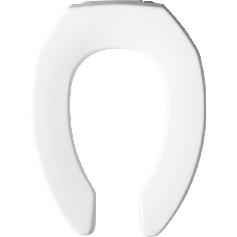 Siège de toilette allongé en plastique, Blanc