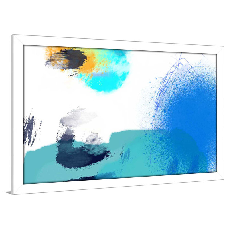 «Dream with Me II» par Ruth Fromstein - peinture sur toile à cadre flottant, Cadre blanc, H 21,5 po x l 27,5 po x P 0,75 po