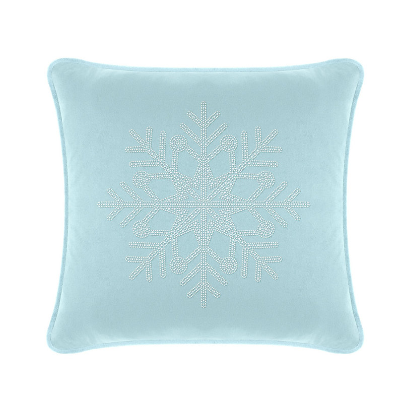 Coussin Sparkles Home | Strass et fausses perles | Rembourrage en plumes | Couleurs personnalisables, Velours bleu pacifique