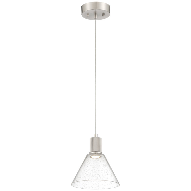 Port Nine 1 - Light LED Single Pendant, Brushed Steel