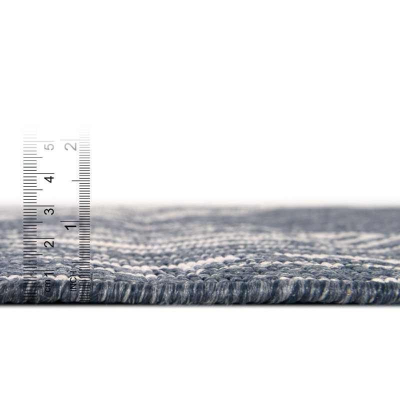 Tapis bleu d'extérieur Ayton, Carré 7 pi 10 po