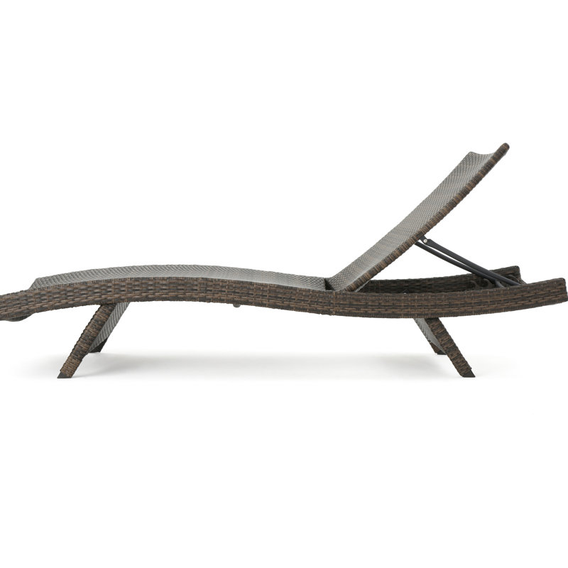 Chaise longue d'extérieur - Pe avec structure en aluminium, détails faits à la main, profondeur 79,25 po x l 27,04 po, hauteur 15,19 po, sans assemblage, fabriqué à la main, assemblage, P l
