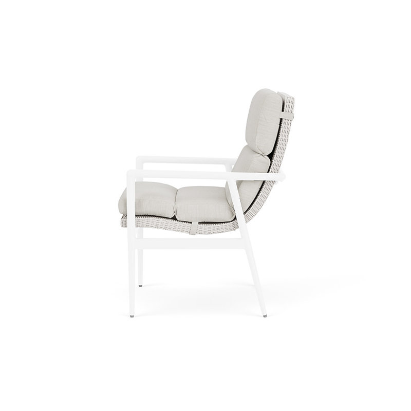 Cascade Outdoor Dining Armchair, Rollo Linen, White