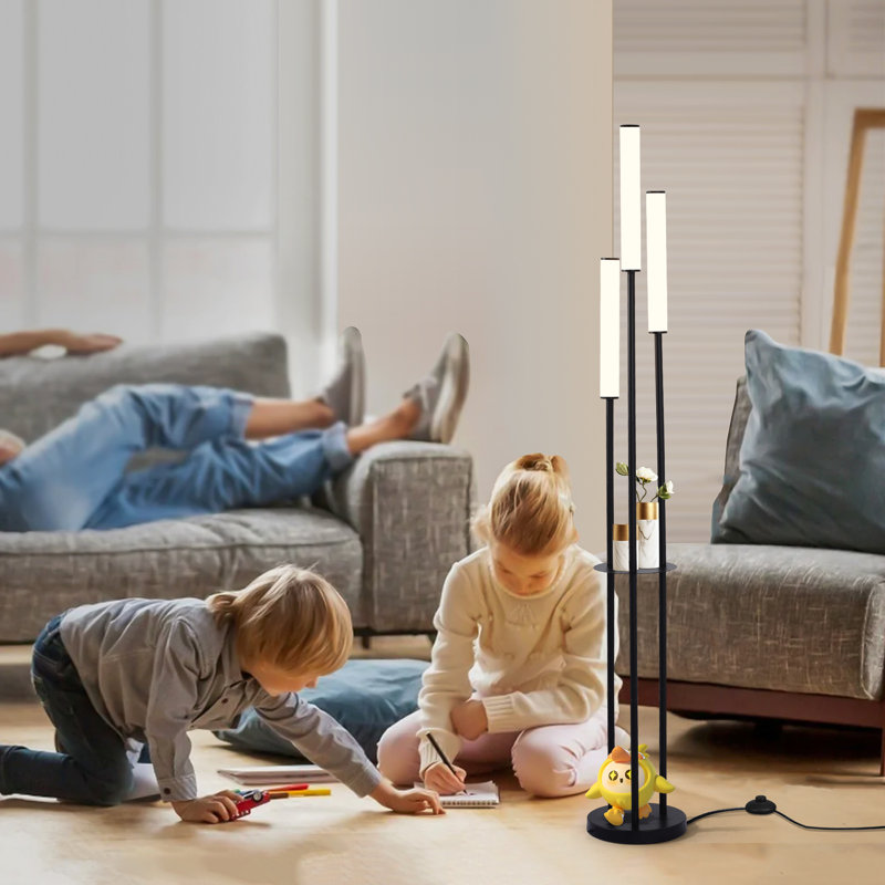Shirehampton 169cm Black LED Tray Table Floor Lamp