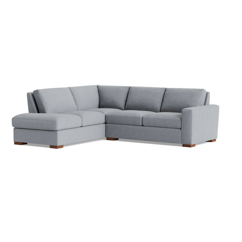 Couch Potato Sectional, Left Hand Facing, Performance Weave - Zinc