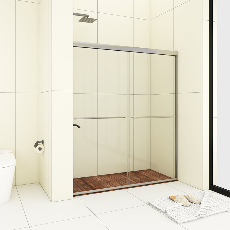 Porte de douche 54 po x 70 po, Chrome