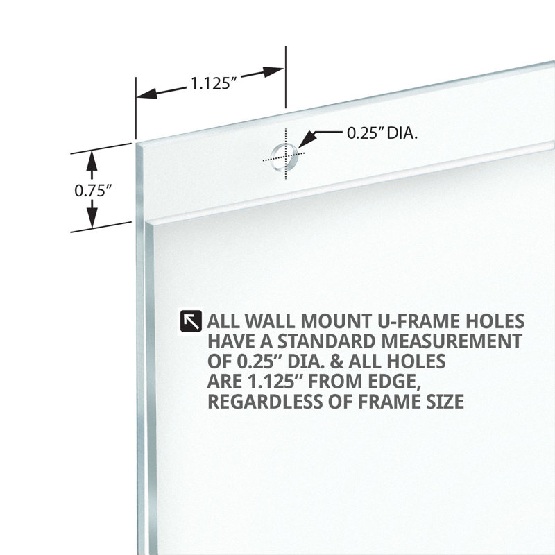 Clear Acrylic Horizontal Wall Mount Sign Holder Pack