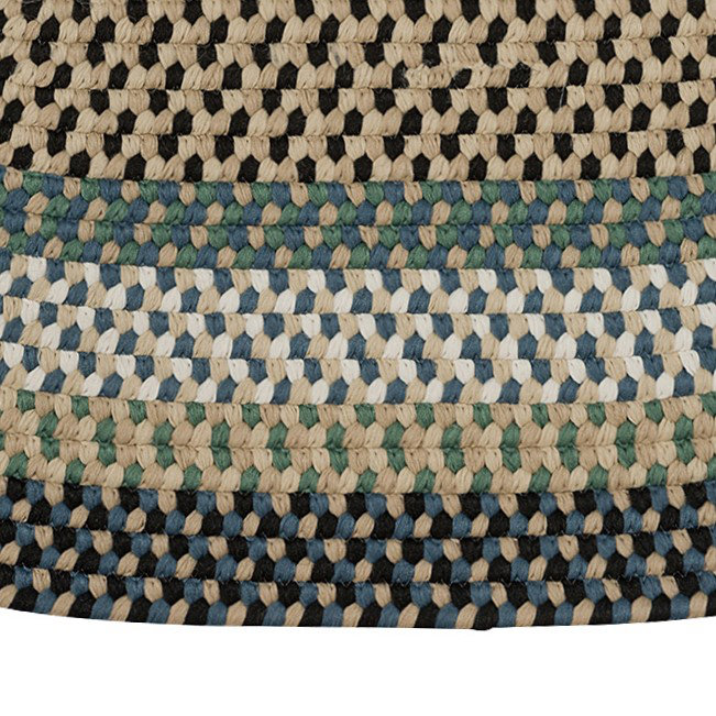 Tapis d'entrée Mendi, L 22 po x L 34 po, Noir / beige / bleu