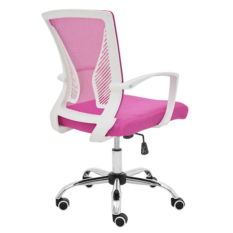 Mashea Mesh Task Chair, White, Pink