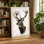 Stately Deer Geometric - Wrapped Canvas-1112585945-1112585948