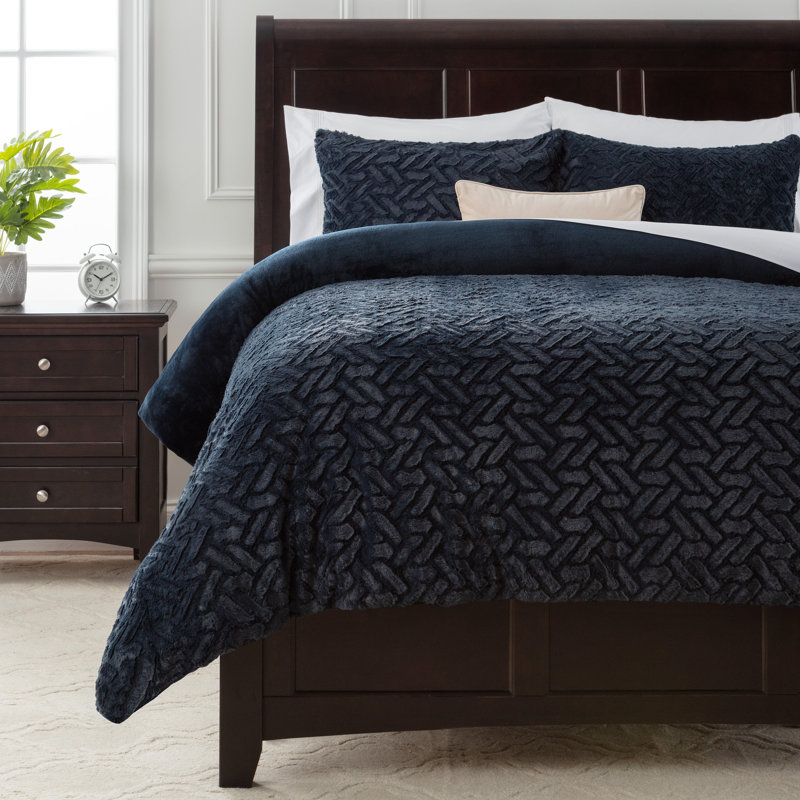 Ensemble de housse de couette réversible en microfibre 3 pièces Chanasya, Housse de couette pour très grand lit et 2 taies 