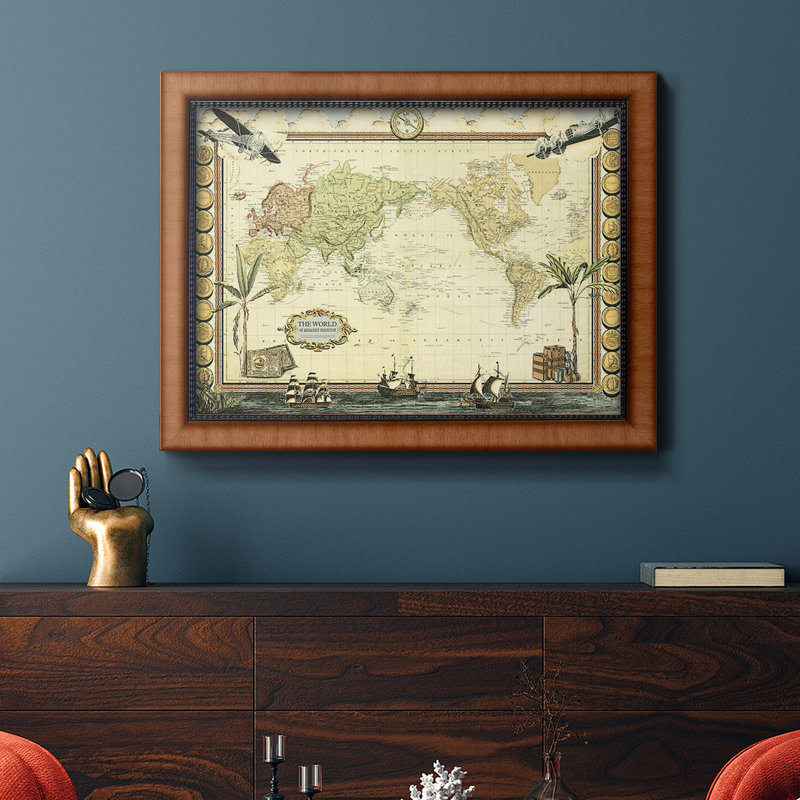 «Adventure Map», toile encadrée de qualité supérieure - prête à être accrochée, H 20 po x l 16 po x P 2,5 po