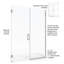 Porte de douche pivotante sans cadre H 46 po x H 72 po Celesta-15662697-15662696