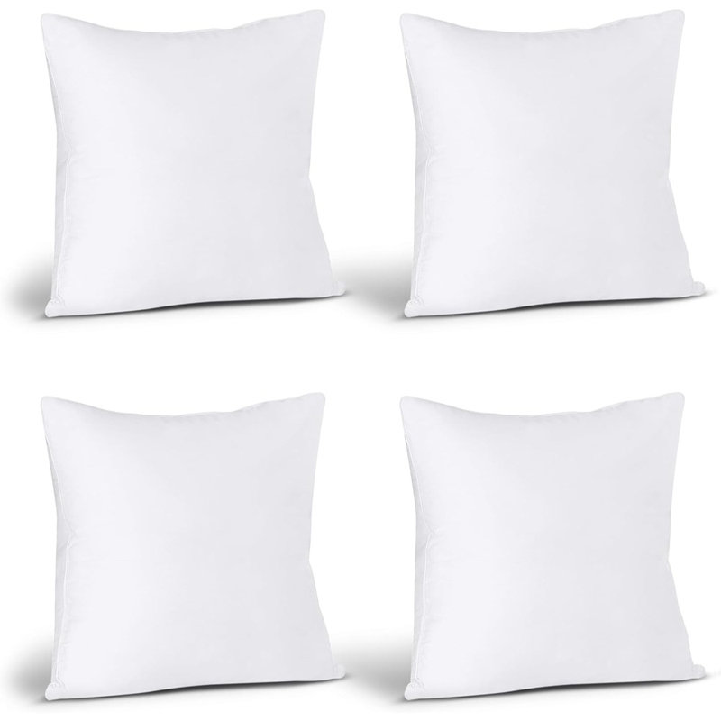 Ensemble de 4 housses de coussins décoratifs de Noël pour l'hiver, décoration de Noël pour canapé-lit, Blanc, Carré 18 po