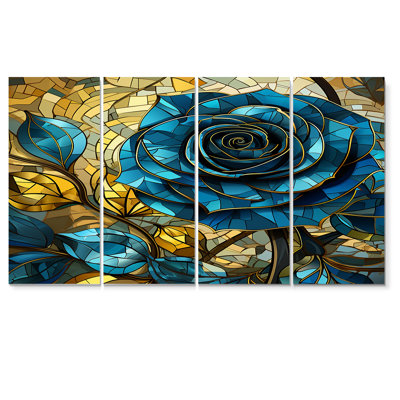 Baylor - Rose, art mural 4 pièces