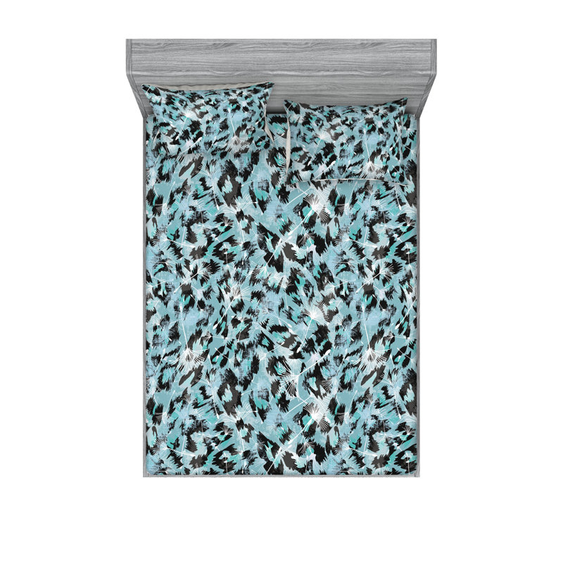 Drap-housse et taies décoratives 3 pièces Ambesonne, Ensemble de draps pour grand lit avec 2 taies d'or