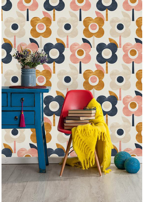 Rouleau de papier peint adhésif et adhésif l 8,33 pi x p 25 po scandinave amovible North Adams, L 10 pi x l 25 po