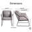 Adore Decor Odile 27''W Accent Chair with Padded Seat Cushion and Metal Leg Base,Gray-26127404